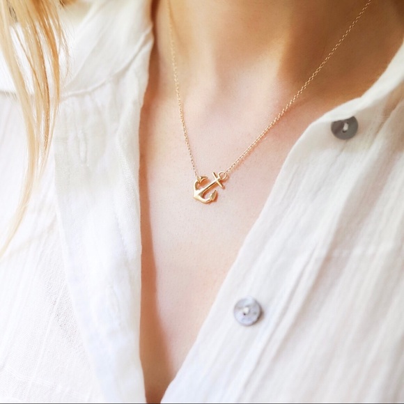 Anchor Necklace | 14k Gold Plated 925 Silver - Picture 3 of 8
